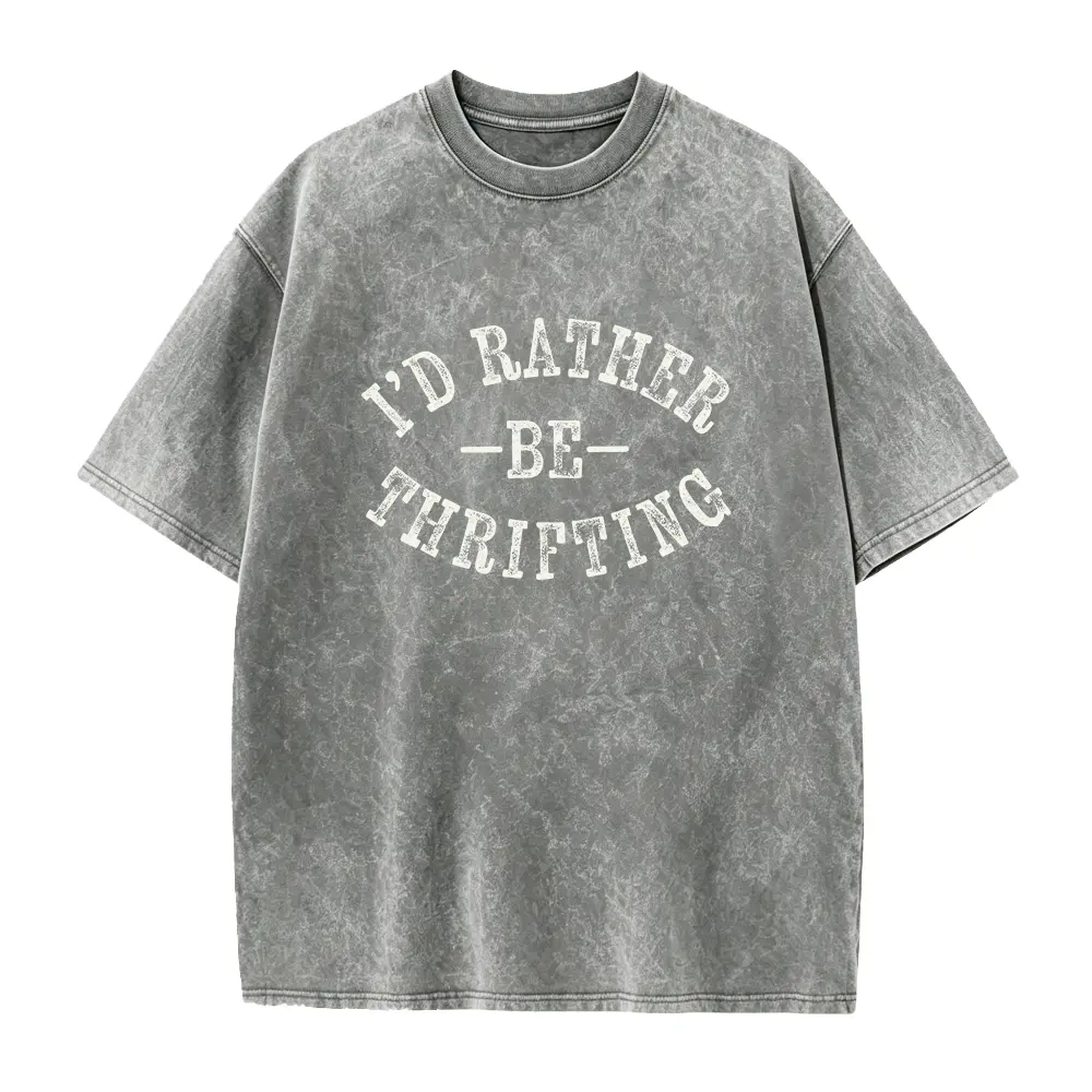 Men's Casual Seamless Cotton Fabric Graphic T-Shirt - Thrift Store Lover Design, Thrifting Enthusiast Apparel