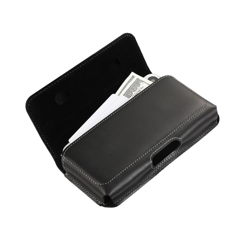 Cell Phone Genuine Leather Holster Magnet Pouch Belt Clip Man Waist Bag Carrying Perfect For Outdoor Daily Use