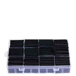 446 Pcs Heat Shrink Tubing Kit - 4:1 Ratio Adhesive Lined, Marine Grade Shrink Wrap - Industrial Heat Shrink Tubing,Black