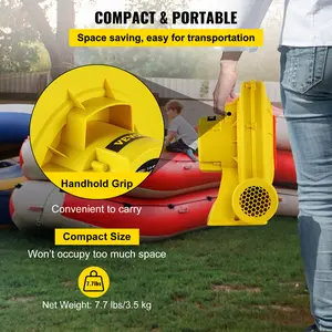 VEVOR Air Blower, 450W 0.6HP Inflatable Blower, Portable and Powerful Bounce House Blower, 1750Pa Commercial Air Blower Pump Fan, Used for Inflatable Bouncy Castle and Jump  Tested to UL Standards