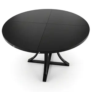 Garvee Elegant Round Dining Table Designed to Comfortably Seat 4 to 6 People, Ideal for Family Meals and Social Gatherings, Combining Stylish Design with Space-Saving Functionality