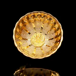 Dragon Base Peacock Pattern Mandala Shape Jianzhan Teacup - Gilded Embossed Artistic Tea Cup,Chinese culture,High-temperature firing,Handcrafted ceramic cup,Wine Glass,  Kung Fu Cup (Embossed Luxury Finish)