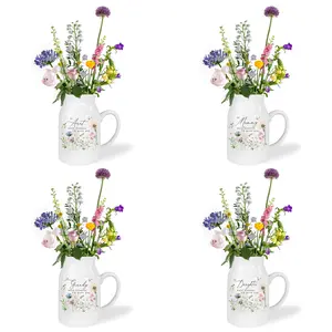 Mother’s Day Ceramic Vase, If Mom Was Flowers I Will Pick you Vases from Son & Daughter, Gift for Mama, Grandma, Aunt and Daughter.