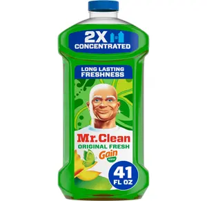 Mr. Clean All Purpose Cleaner, Floor Cleaner for Mopping Home, Bathroom, & Kitchen, Cleaning Liquid for Mop & Bucket, Cleaning Supplies, Multi-Surface Dilutable, Gain, 41oz