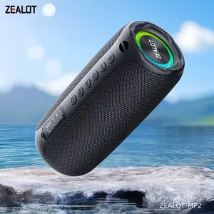 Zealot Outdoor Portable Bluetooth-compatible Speaker, Bass Boombox Sound, Bass Boost Speaker, 20w High Volume, Long-Lasting Battery, RGB Lights, Ipx5 Waterproof, Bluetooth-compatible 5.4