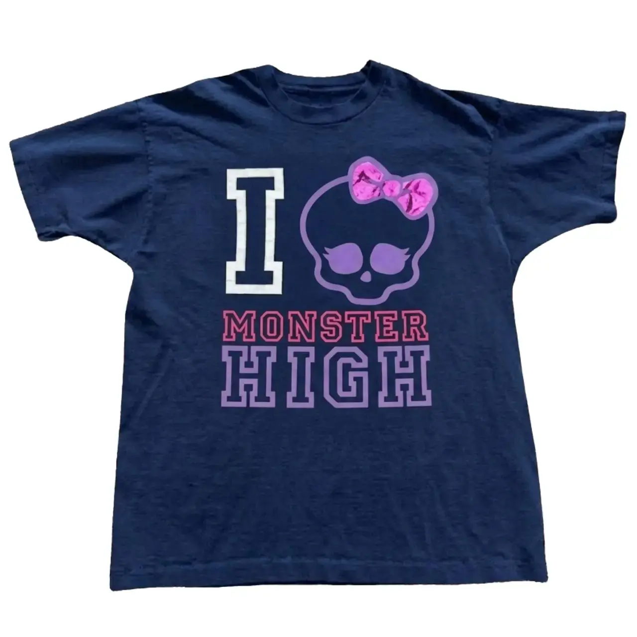 Monster High Baby Tee with skull wearing a bow , Y2k Clothes, Women Crop Top, Women 2000s, Y2K Graphic Tee, Summer Girl Top
