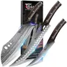 SYOKAMI 3-Piece Japanese High Carbon Steel Kitchen Knife Set - Hand Polished Curved Blade Butcher, Cleaver, Deboning Knives for Meat Cutting, Ideal Chef Gift for Christmas, Thanksgiving, Weddings