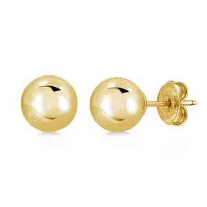 Ball Bead Stud Earrings in Gold Flashed Sterling Silver