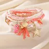 Boho Style Mermaid Themed Beaded Bracelet, Bohemian Bracelets, Fashionable Starfish & Shell Decor Beaded Bracelet for Women & Girls, Elegant All-match Fashion Accessories for Daily Wear, Jewelry Bracelet, Aesthetic Jewelry