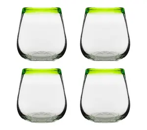 10 Strawberry Street Set of 4 Lime Rim MexicanStemless Wine G