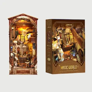 Black Friday Christmas Gift Magic World Building Blocks Birthday Graduation Gifts for Men and Women DIY Building Blocks Bookstore Building Blocks Puzzle Small House Building Blocks Puzzle Toys Christmas Graduation Gifts Decoration Gifts Miniature LED Nook