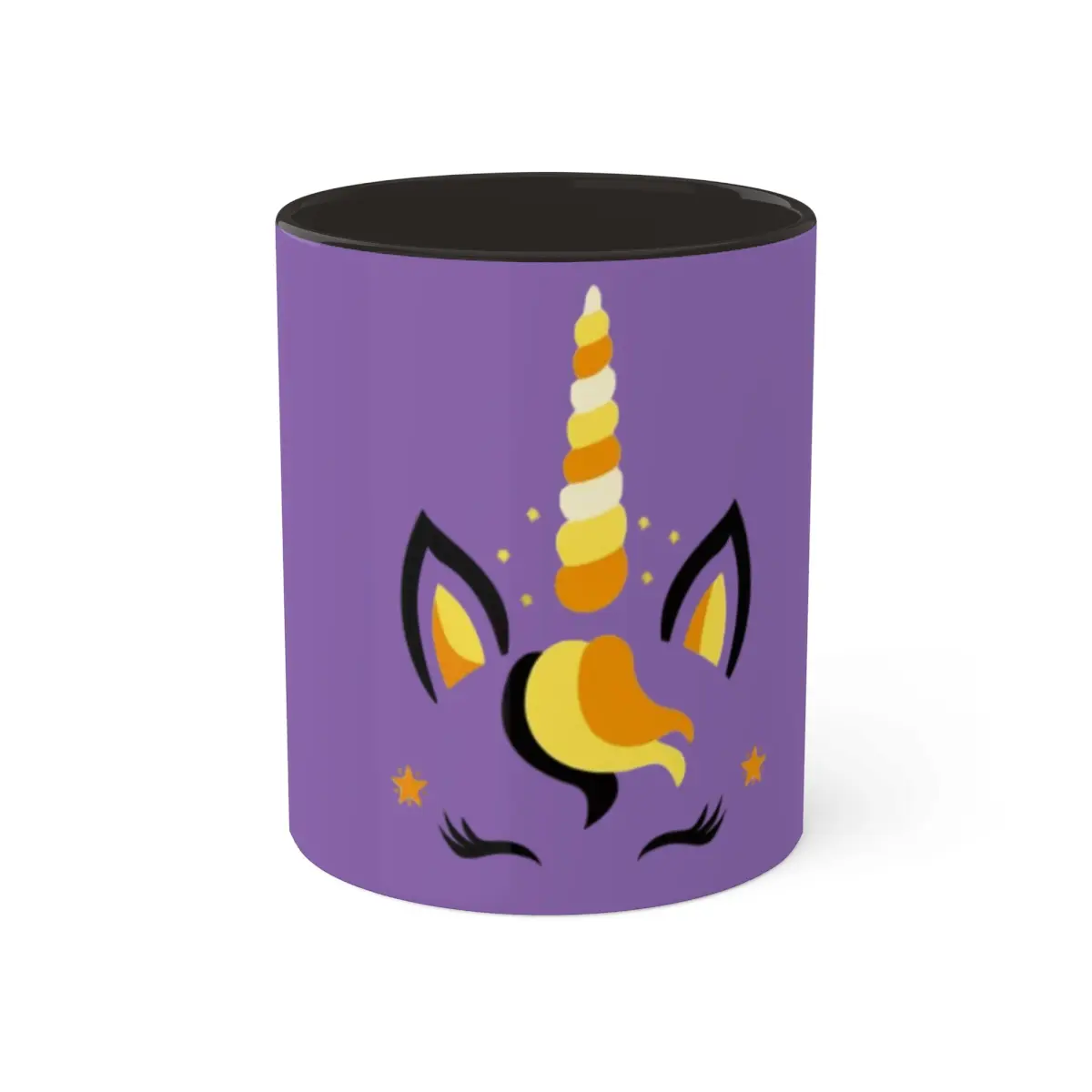 Halloween Unicorn Colorful Mugs, (Violet) 11oz Trick or Treat Cup, Halloween Fall Drinkware, Unicorn Coffee Mug, Halloween Party Favor