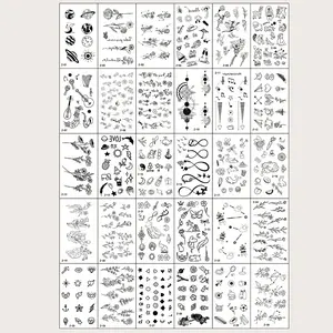 Creative Temporary Tattoo Stickers Set (30 Pcs), Realistic Tree Branches, Starry Sky, Butterfly Designs, Waterproof, Unisex, Waterproof Temporary Tattoos