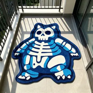 Anime Cartoon Skull Rug, Cartoon Pattern Rug, Cool Personality Bedroom Bedside Decor Rug, Soft Comfortable Mat, Entryway Rug for Coffee Table, Sofa, Dressing Room, Unique Design Rug