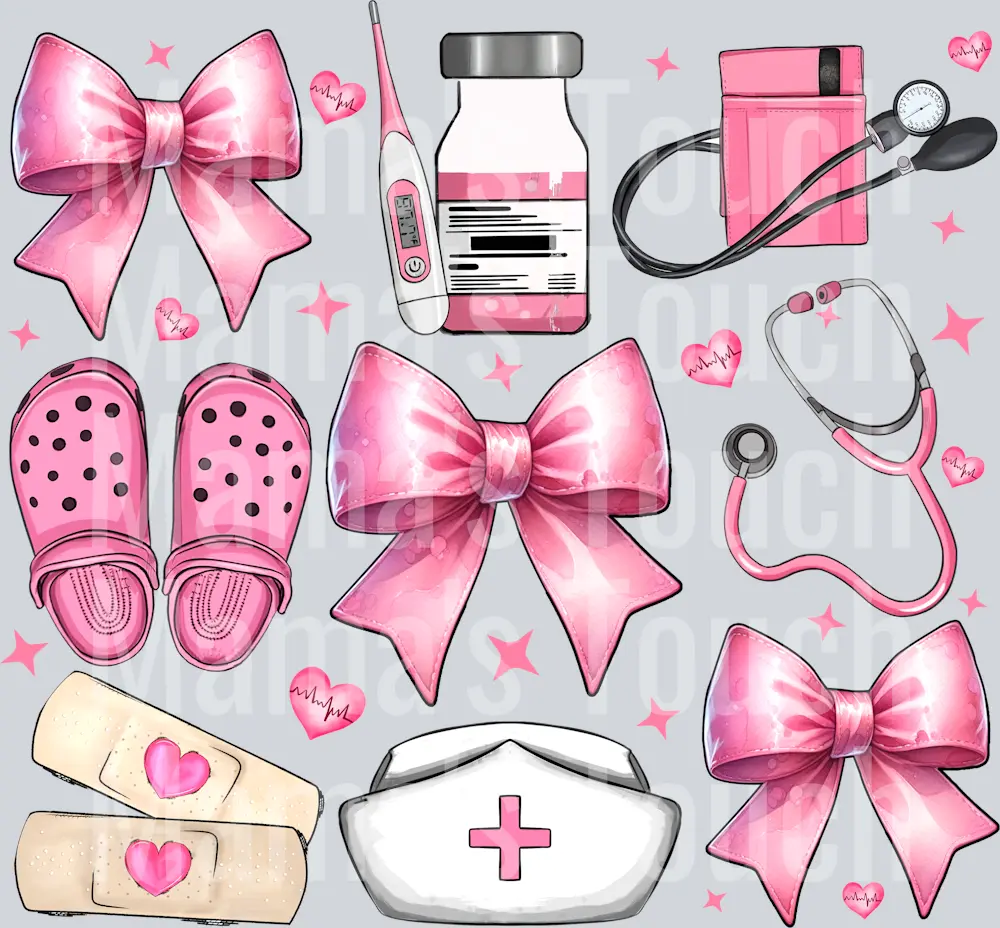 Nurse Coquette Bow - DTF Transfer - This is NOT a Tshirt or Digital Product