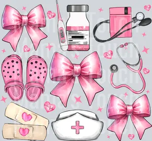 Nurse Coquette Bow - DTF Transfer - This is NOT a Tshirt or Digital Product