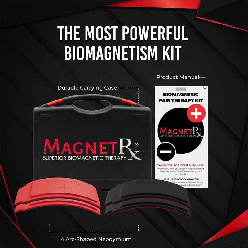 MagnetRX Biomagnetic Therapy Arc Magnets — Neodymium & Silicone (4 Curved Magnets)