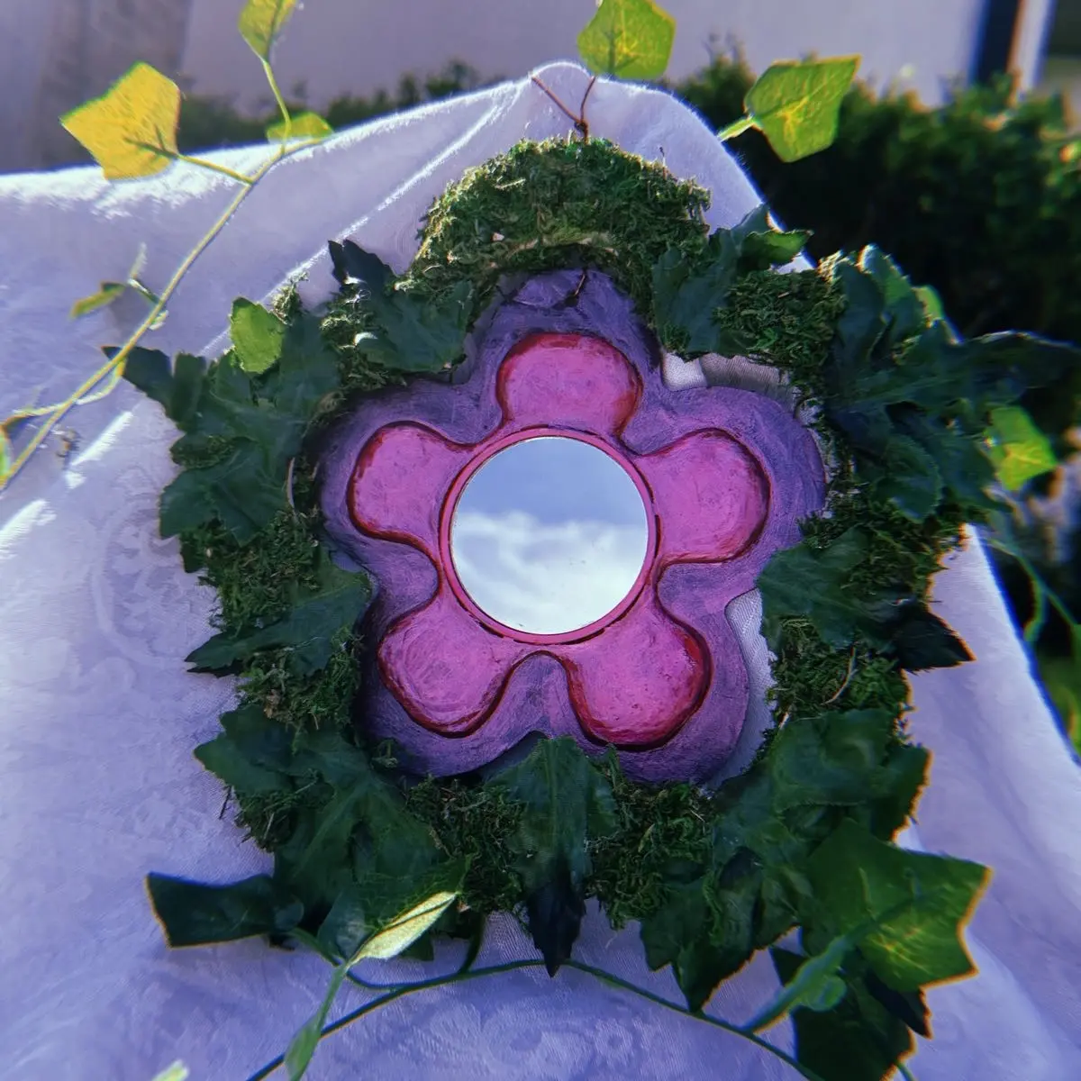 Hanging flower Ornament with mirror Decoration