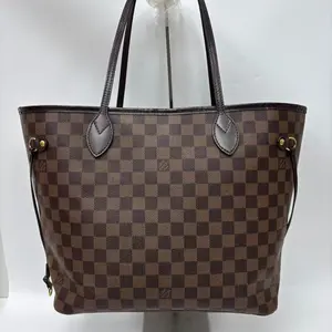 Pre-owned Louis Vuitton canvas Tote Bags neverfull mm size damier red capacity 【senza 12Z】