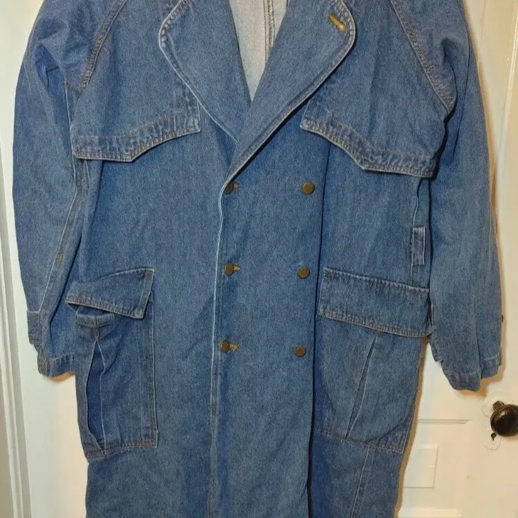 Denim trench coat