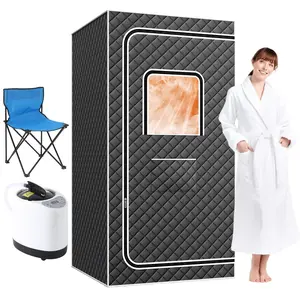 [FLASH SALE] Garvee portable sauna for family use, personal SPA sauna with 10-minute quick heating function, warm sauna tent with 3L/1200W or 4L/1500W steam generator, 9 heat levels, thick and easy-to-assemble sauna tent.