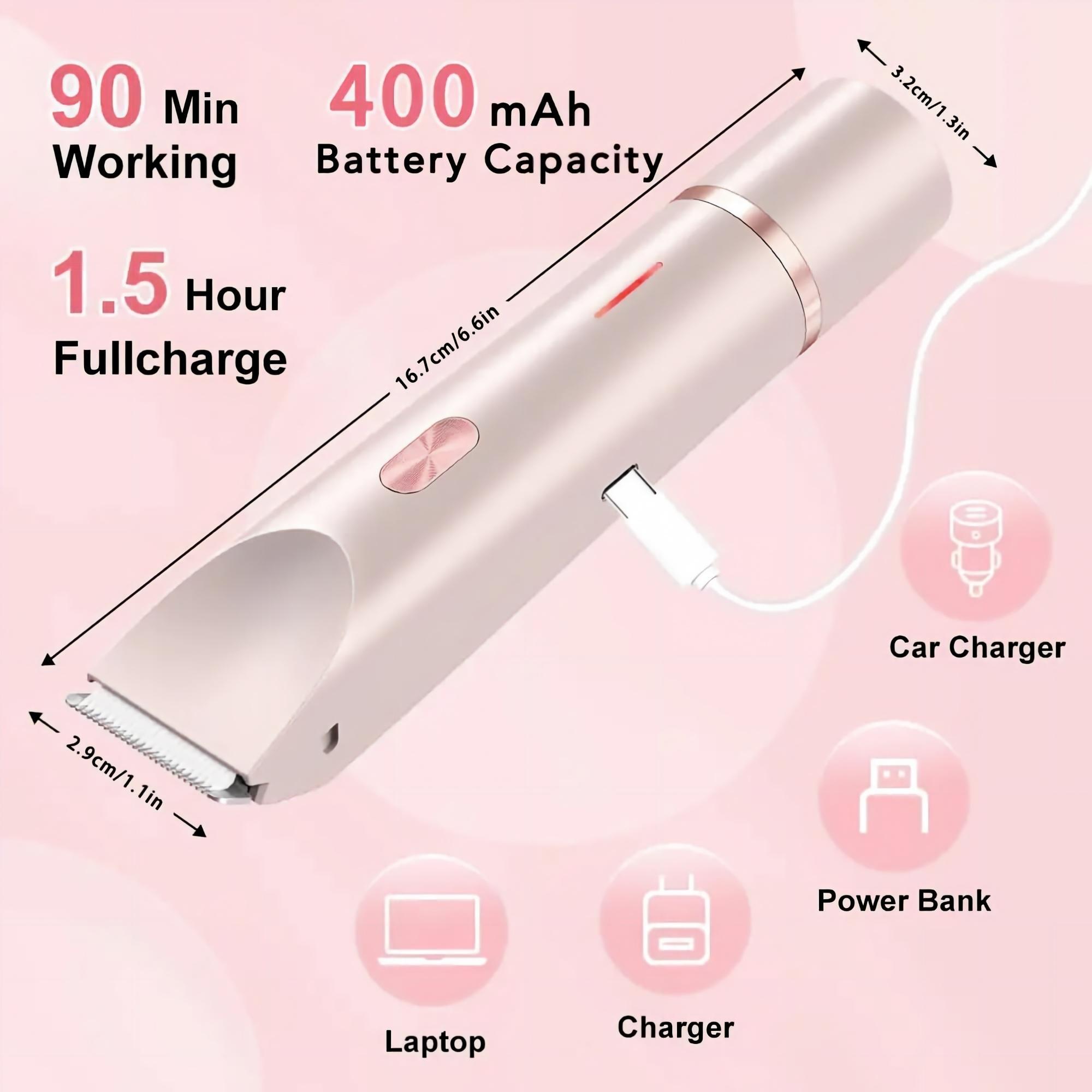 Women's Rechargeable 2-in-1 Electric Trimmer & Bikini Trimmer - IPX7 Waterproof Dual Heads, Painless Grooming for Body, Face, Underarms, Legs, Biknini Trimmer