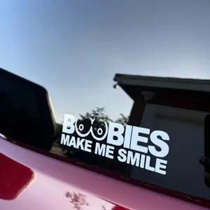 Boobies Make Me Smile Window Vinyl Decal Sticker Car Decoration Car Accessories