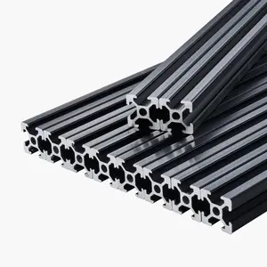 【DealsForYouDays】VEVOR 10PCS 59 in (1500 mm) T Slot 2020 Aluminum Extrusion Profile, European Standard Anodized Linear Rail, High-Strength Extruded Aluminum Rail for 3D Printer, CNC Machine DIY, Laser Engraving, Blac