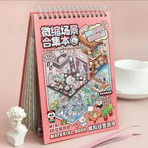 3D Scene Sticker Book, Includes 20 Scene Cards, 25 Stickers, Random Color Tweezers, Fun Stickers, Scrapbooking Supplies, DIY Decor Set, Gift Pack