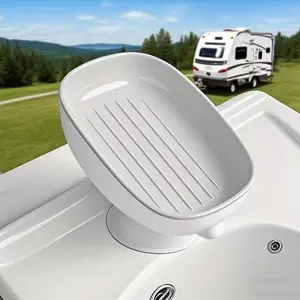 2-In-1 Bathroom Soap Holder with Suction Cup Drain Tray, Dual Storage for Round Square Large Soaps, No Fragrance, Multi-Color Packaging, Soap Dish, Bathroom Accessories