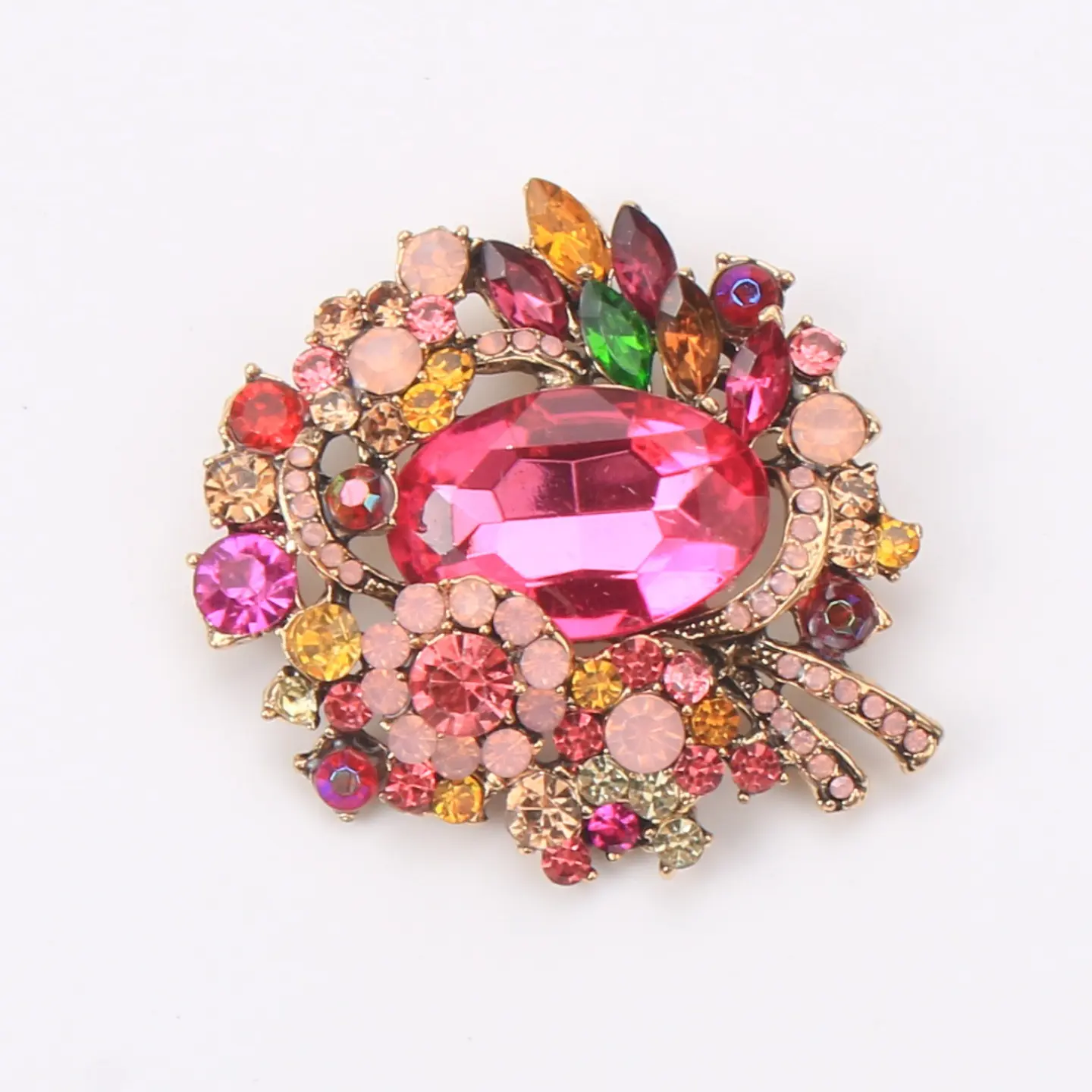 September Laurel  Elegant Rhinestone Brooch for Women, Vintage Fashion Statement Pin, Decorative Jewelry Accessory for Sweater, Scarf, Coat, Hat, Birthday Gift