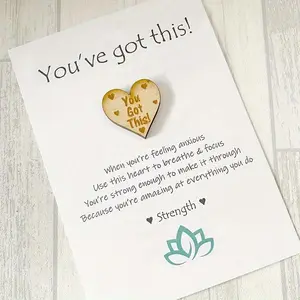 You've Got This Heart Shaped Pocket Hug Token, 1 Count Encouragement Gift for Friend Family, Strength Gift, Greeting Card, Positive Message Card