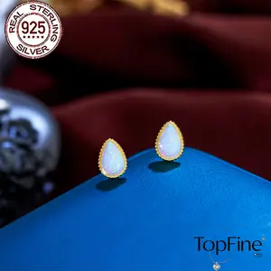 925 Sterling Silver Teardrop Earrings with 18K Golden Plated Synthetic Opal-Sparkling Blue & Pink Gemstone Design, Perfect for Parties, Valentine'S Day, Mother's Day, Casual Attire,and Special Occasions, Festive Jewelry |Sparkling Teardrop Earrings