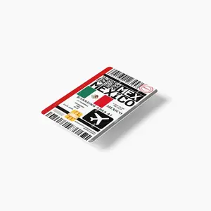 Mexico plane ticket style  credit card skin sticker for debit credit ebt
