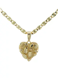 Exquisite gold-plated nugget-style heart available in two sizes, medium or small. Includes an 18- or 24-inch chain. Necklace For Daughter Fashion Necklace