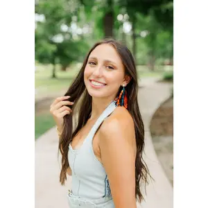 Navy/Orange Sequin Tassels