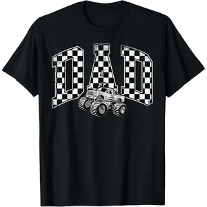 Dad Retro Monster Truck Family Crew Birthday Matching T-Shirt