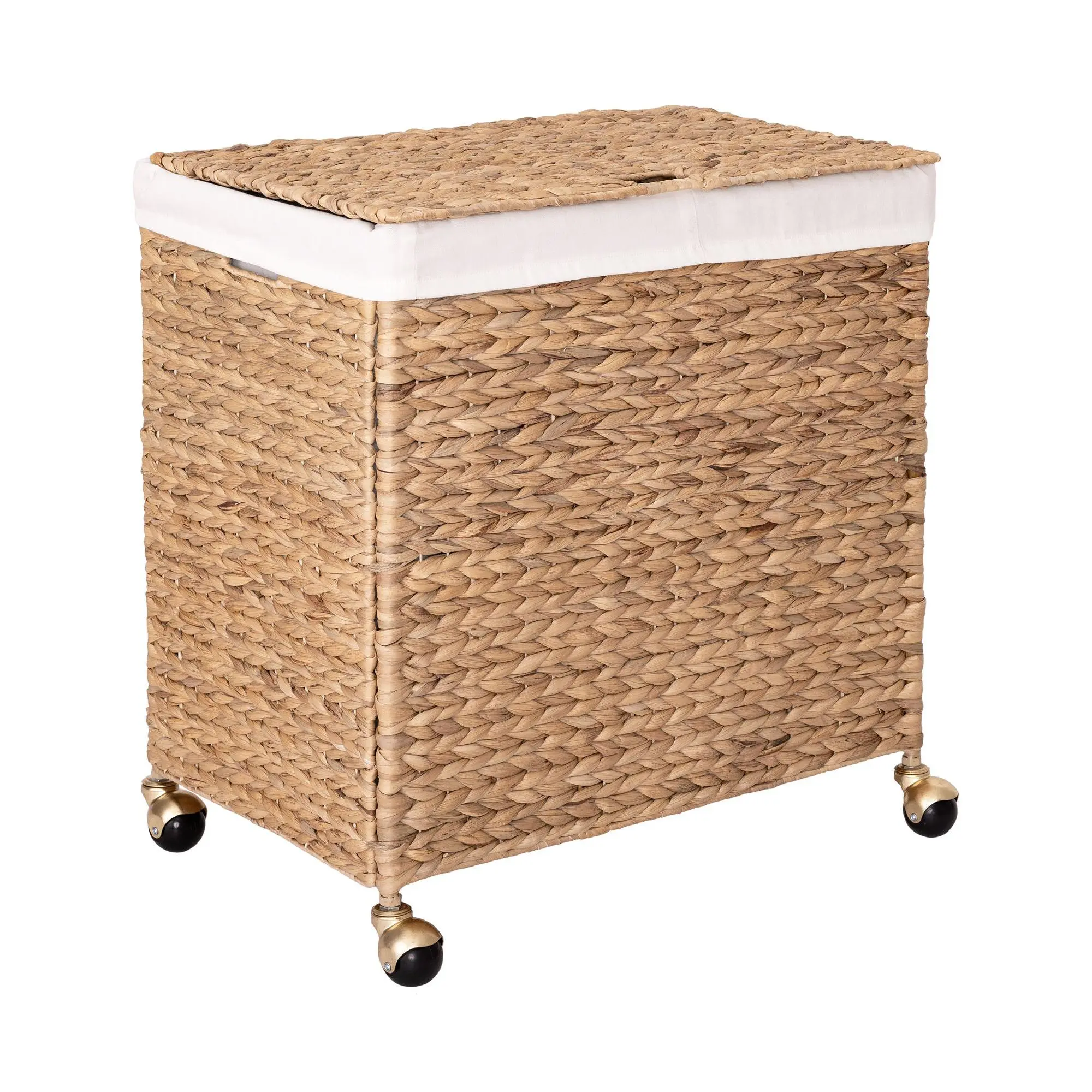 Seville Classics Water Hyacinth Double Laundry Hamper- Casters Seville Classics Water Hyacinth Double Laundry Hamper- Casters