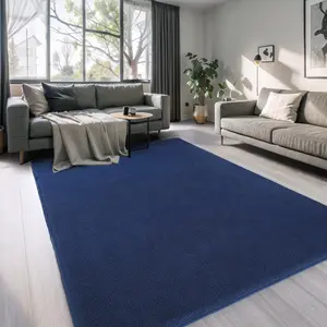 Blue Large Soft Modern Area Rugs for Living Room Bedroom,  Thickened Memory Foam Indoor Solid Minimalist Carpets, Non-Slip Comfy Rug for Boys Girls Nursery Room Home Decor, 4x6,5x7,6x9 Feet