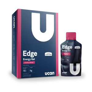 UCAN Strawberry Banana Energy Gel - 12 Gels, Crash-Free Energy, Zero Sugar, Easy on the Stomach