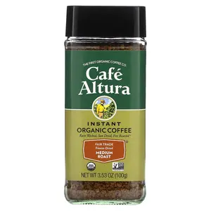 Cafe Altura Instant Organic Coffee, Medium Roast, Freeze-Dried, 3.53 oz (100 g)