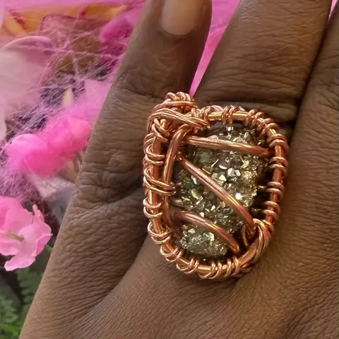 Juma Copper King Chunky Creativity Weave Gemstone Ring