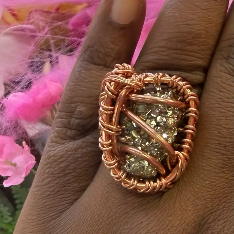 Juma Copper King Chunky Creativity Weave Gemstone Ring