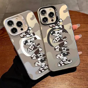 MAMA TPU Cow Print Case for iPhone 17 Pro Max Plus Air 15 16 14 Pro Max 13 12 11 XR XS Plus Magnetic Hybrid Shockproof Protector with MagSafe Compatible Durable PC Back Cover