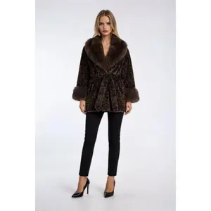 Forever 21 Leopard Print Tie-Waist Faux Fur Jacket