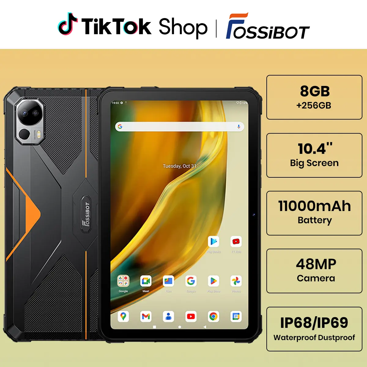 FOSSiBOT DT1 16GB+256GB 16+48MP 10.4-inch 2K Display 11000mAh Tablet,back to school,back to school haul