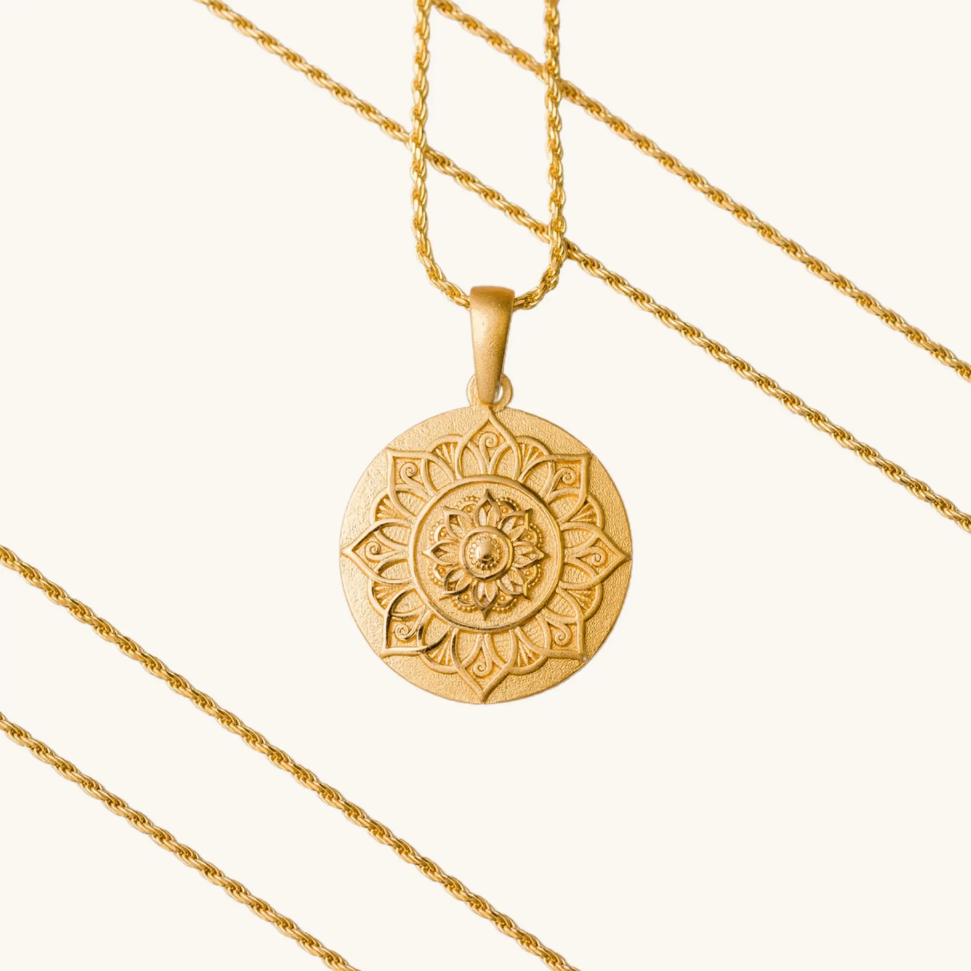 I Am Grateful - Hand-drawn Mandala Necklace 