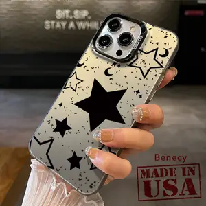 Stardust Pattern Phone Case for iPhone 15 16 14 Pro Max 13 12 11 XR XS Plus E Shockproof Drop Protection Durable PC Smartphone Cover Cellphone Protective