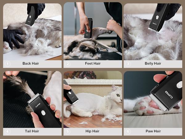 Pet Clippers for Dog Hair Grooming Low Noise, Portable Pet Hair Trimmer for Matted & Long Hair, Rechargeable Cordless Cat Shaver with Ceramic Blade