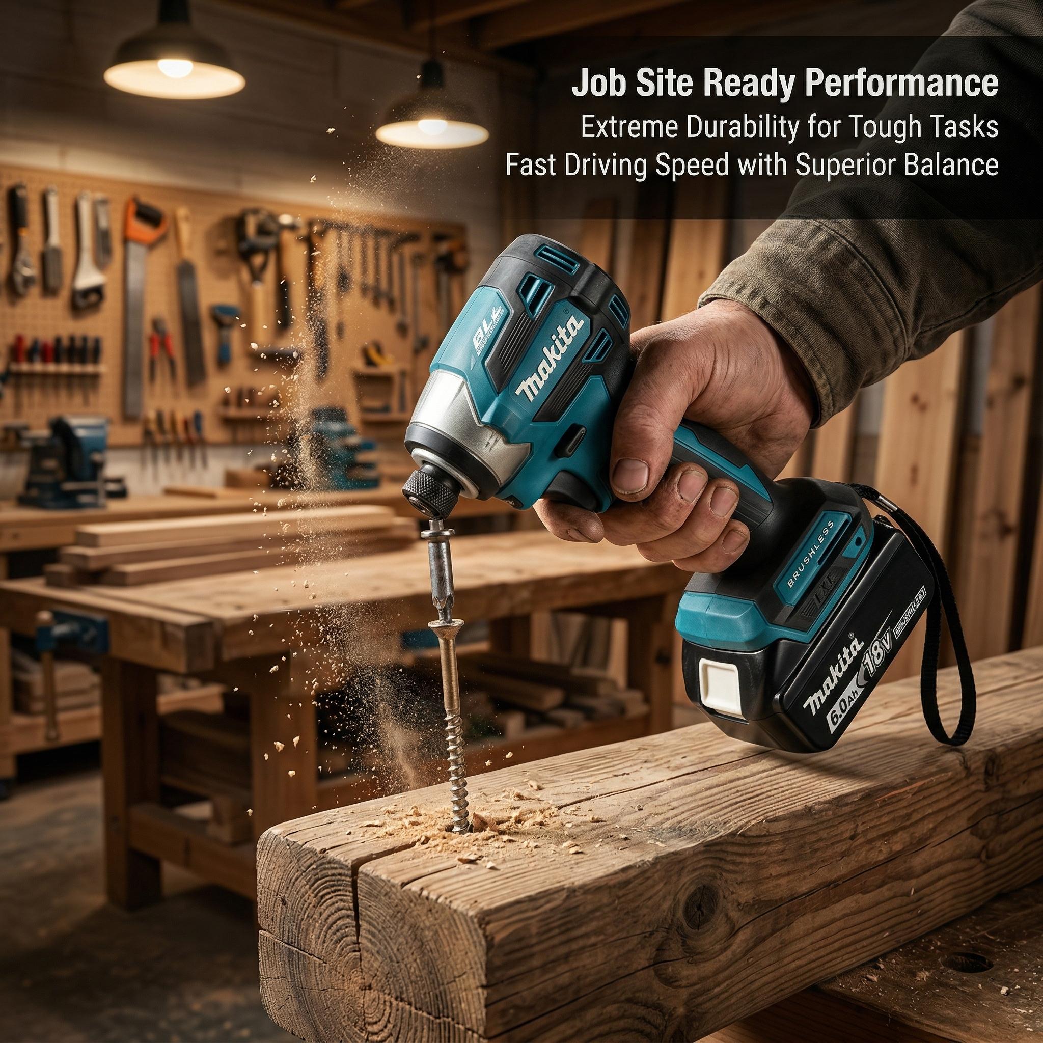 Makita DTD173 18V Cordless Impact Driver – Adjustable Speed & Torque for Versatile Fastening Applications